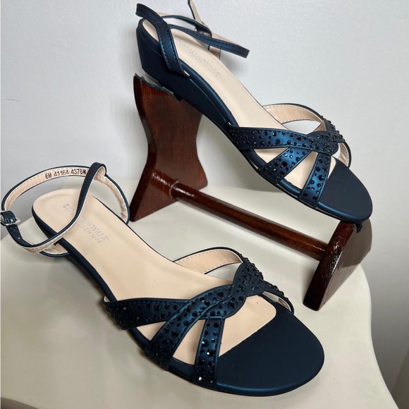 Benjamin Walk Blue Sandals with Ankle Strap and Bow Detail - Picture 4 of 5